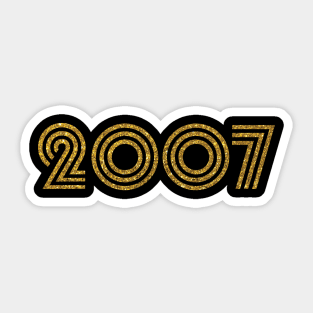 2007 Birth Year Glitter Effect Sticker